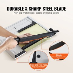 Uimoso Paper Cutter Guillotine Trimmer 15″ 16 Sheets Cutting Capacity Metal Base