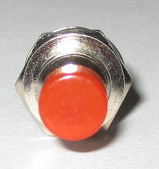 Momentary Red Pushbutton Switch – Panel Mount – SPST N.O. – 1/4″ Mounting Hole