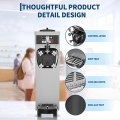 1500W Commercial Ice Cream Machine Countertop Soft Serve Ice Cream Maker