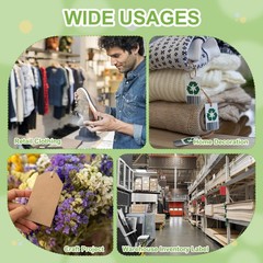 100 Pcs Polyester Hang Tag String, 6 Inch White Snap Lock Pins Loop Price Tag