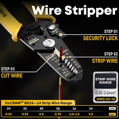 Crimping Tool for Spade Kit with Wire Stripper — Ratcheting Crimper Wire Termina