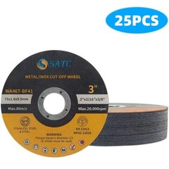25PCS 3in Cut Off Wheels 3″x1/16″x3/8″ Arbor Metal Cutting Disc Die Grinder Tool