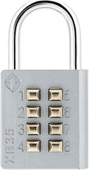 8 Digit Push Button Combination Padlock 4 Digit Code Lock for Locker Fence Gray
