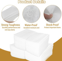 50 Pack 6”x8” Cushion Foam Pouches, Moving Supplies for Dishes, Packing Foam f