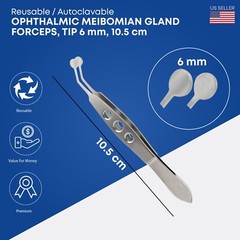 Meibomian Gland Expressor Forceps Set Eyelid Tweezers Kit Ophthalmic Tools 6 Pcs