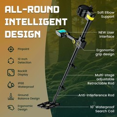 Metal Detector for Adults Waterproof – 2000mAh Chargeable Professional Cordle…