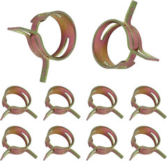 10Pcs 1Inch Spring Band Type Fuel Hose Clamps, 25Mm Silicone Vacuum Hose Pipe Cl