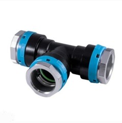 Unipipe 40 mm 1 1/2” Aluminum Compressed Air Equal Tee UACCT.040040