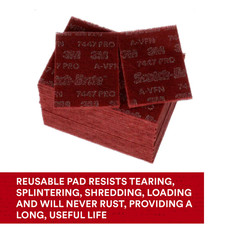 Scotch-Brite 7447B Pro Hand Pad [Very Fine]: 6 in. x 9 in. (Red) *5-pack