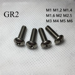 M1 M1.4 M1.6 M2 M2.5 M3 M4 M5 M6 Titanium Phillips Cross Pan Head Machine Screws