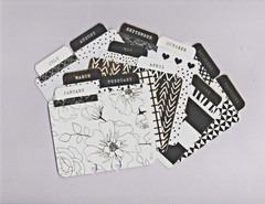 (12) GOLD ON WHITE CALENDAR MEMORYDEX/ROLODEX CARDS Gold Foil HANDMADE