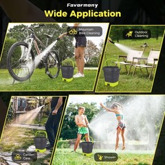 Portable Hand Sprayer, Foldable Water Sprayer Washer w/3.2Gal Tank and 10FT H…