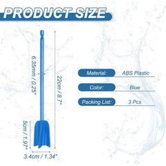 3Pcs, 8.7″ ABS Plastic Silicone Resin Mixer Paddle Blue