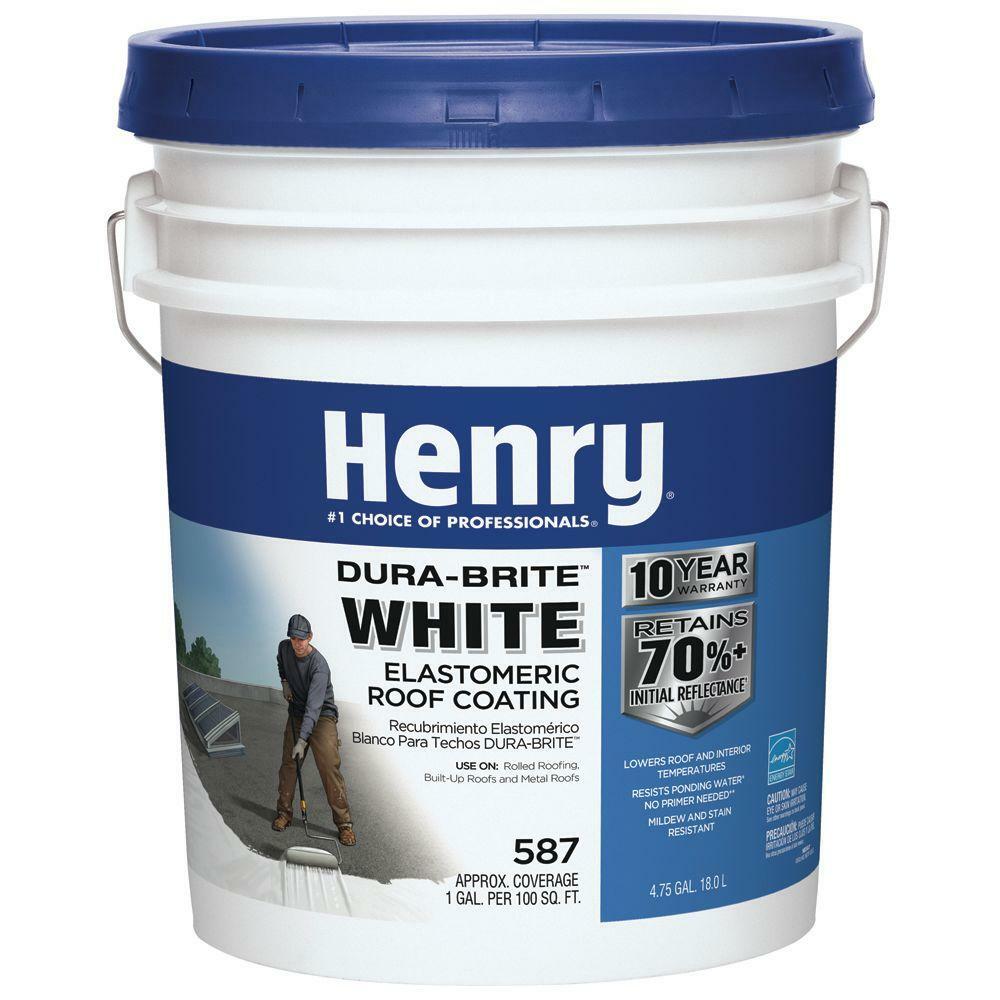 Henry Durabrite 587 White Elastomeric Premium Roof Coating Protection 4.75 Gal.