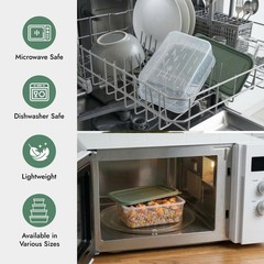 Carrotez 9.7 Cup Rectangular Food Storage Containers Lids Stackable Meal Prep