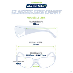 12 144 PAIR JORESTECH CLEAR/SMOKE UV LENS LOT SAFETY GLASSES BULK NEW