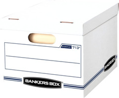 6 Pack STOR/FILE Basic Duty Boxes, Standard Assembly, Lift-Off Lid, White/Blue