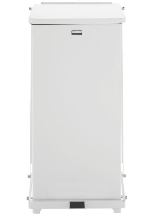 RJ Schinner Co Trash Can Rubbermaid Defenders 96 Quart / 24 gal. White Steel Squ