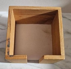 ACE SURGICAL PROMO SQUARE WOOD DESK TOP STICKY NOTE HOLDER DISPENSER STORAGE BOX
