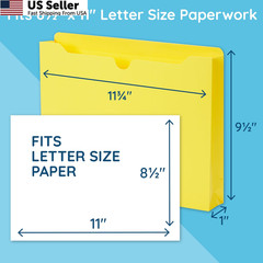 Blue Summit Supplies File Jackets Letter Size 1 Inch Letter, Assorted