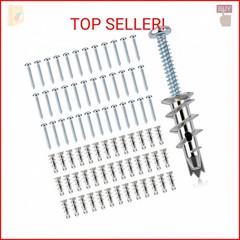 116 Pcs Metal Drywall Anchors Zinc Self-Drilling Screws Kit