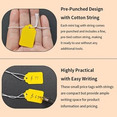 300 Pcs 1.38×0.87 Inches Yellow Blank Jewelry Price Tags with String Attached…