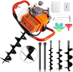 72CC Post Hole Digger with 4″ 8″ 12″ Auger, Powerful Gas Engine for Digging