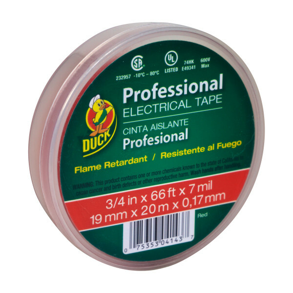 Duck® Brand Professional Electrical Tape Canister Pack – Red, .75 in. x 66 ft. x