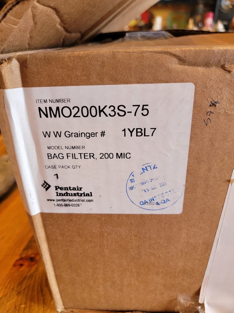 Pentair/Pentek NMO200K3S-75 Filter Bag,Mesh,Nylon,20 Gpm,200M,Pk20 1YBL7