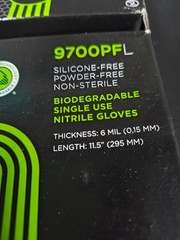 (2 boxes) Showa 9700Pf Disposable Gloves, 6Mil Palm, Nitrile