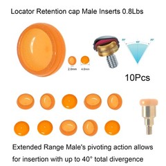 10Pcs US Dental attachment Zest Locator system standard Male Cap Inserts fit for