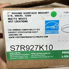 Philips Lightolier 7″ ROUND SURFACE MOUNT27K, 90CRI, 120V MATTE WHITE S7R927K10
