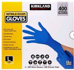 Kirkland Signature. Nitrile Exam Gloves, ORIGINAL GREY, Large, 400 Count