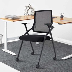 BROBRIYO BRY-001-01 Stackable Folding Chair with Ergonomic Mesh Back, Padded