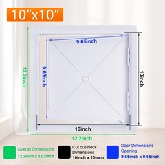 Plastic Access Panel 10×10 Inch for Drywall Ceiling Plumbing Wall Access