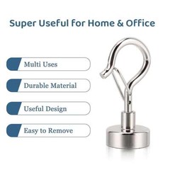 5/10Pcs Dia Strong Magnetic Hook Hanger N38 Neodymium Clamping Magnet Hooks Base