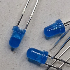 Lot of 3mm Blue Diffused LEDs Dome Lens Bulk