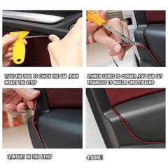 Decoration Car Interior Exterior Styling 5M Red Molding Strip Gap Trim Edge