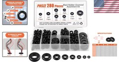 280 PCS Rubber Grommets Kit, Rubber Hole Grommet Gaskets Assortment for Wiring