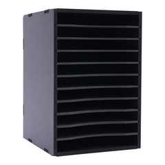15.7in Desktop Sorter 11 Compartment Wooden Office Desk File Holder Organizer