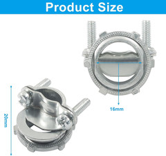 25 Pcs 1/2 Inch Clamp Type Cable Connectors, Zinc Electrical Conduit Fittings