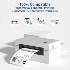 100/500/1000 4×6 Fanfold Direct Thermal Shipping Labels for Zebra Rollo US