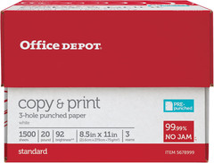 ® 3-Hole Punched Multi-Use Printer & Copy Paper, 3 Reams, White, Letter (8.5″ X