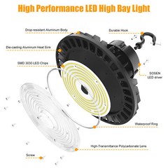NEW 150W UFO LED High Bay Light Commercial Shop Light With Sosen Driver Dimmable