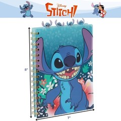 Stitch Tab Journal Notebook, Spiral Bound, 96 Lined Pages, 8 x 7 inches, Blue