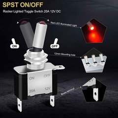 3X Car Rocker Toggle Switch Control ON/OFF 12V 20A Red LED Light Marine Boat ATV