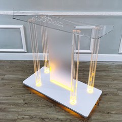 LED Light Pulpit Clear Acrylic Podium Hotel Conference Debate Lectern 40″ wide