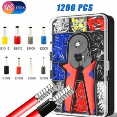 Ferrule Crimping Pliers Kit Self-adjustable Wire Crimper & 1200pcs Terminals