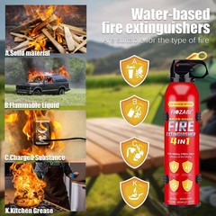 4 In1 Fire Extinguisher with Mount Fire Extinguishers for the House/Car/Kitchen.