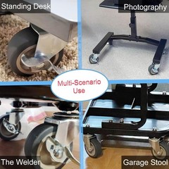 Heavy Duty 3″ Stem Casters Set of 4 with Brake M8-1.25-15 Swivel Wheels